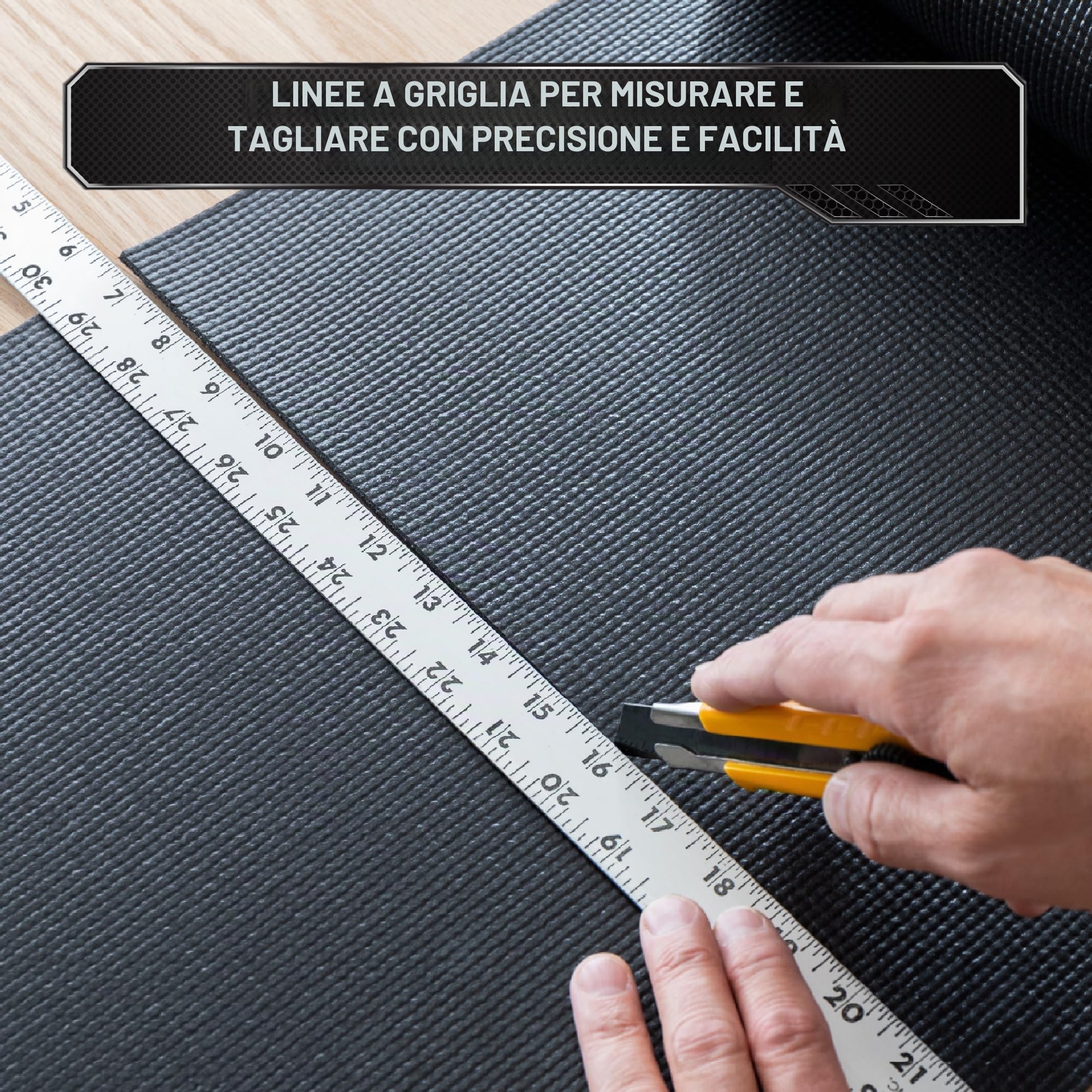 Precision Defined Rivestimento Cassetti Attrezzi e Banco da Lavoro (61 x 3 m), Nero – Tappetino Gomma Antiscivolo per Carrello da Lavoro e Cassetta Attrezzi – Tappetino per Cassetti Officina
