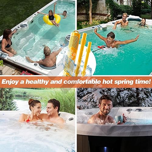 Miniatura 6 de Palitos minerales con filtro de spa para cartucho de filtro de bañera de hidromasaje, duran 4 meses, color amarillo, 8 unidades