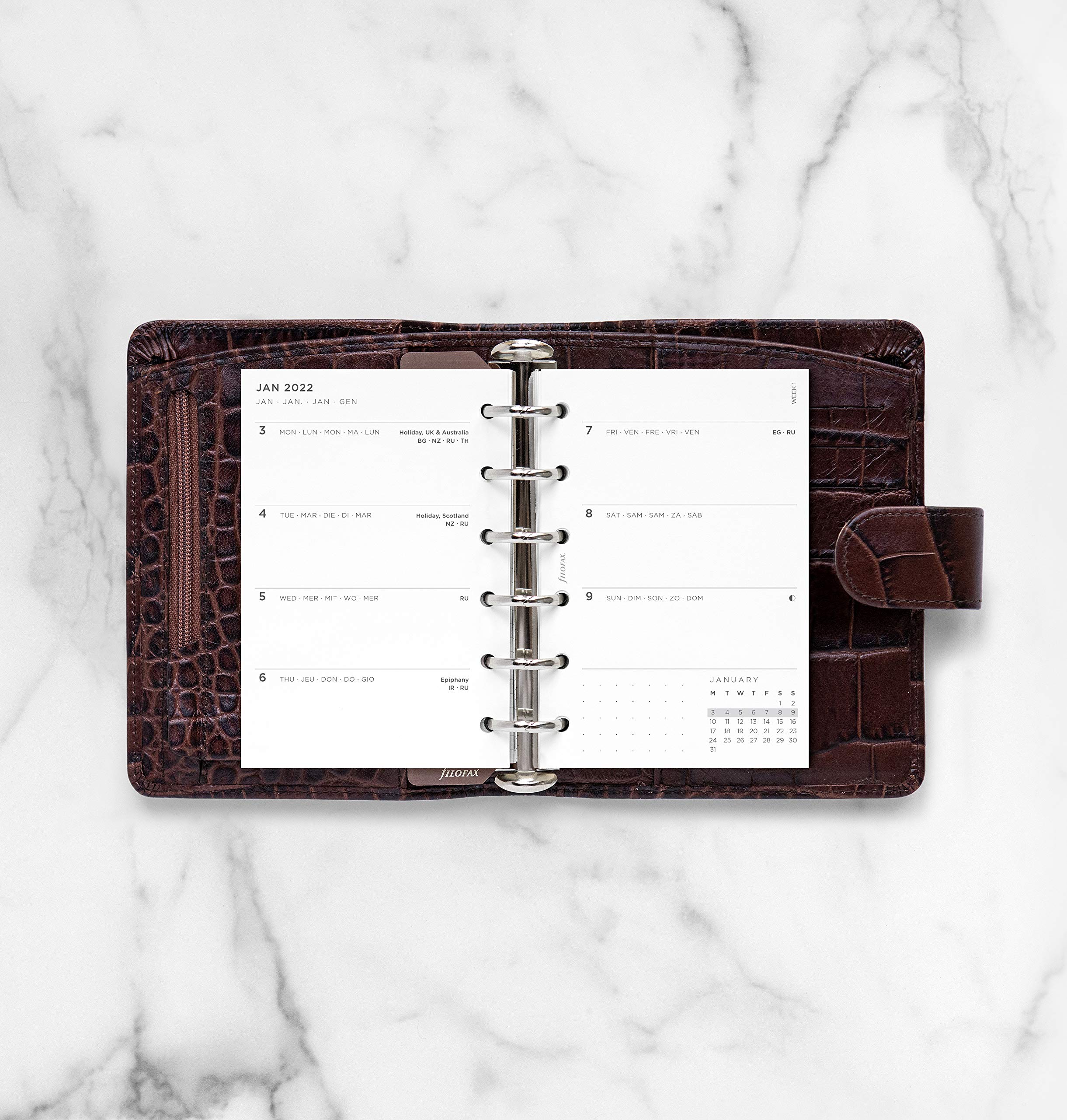 Filofax Taschenkalender 2022, 22-68290, Wochenansicht auf 2 Seiten