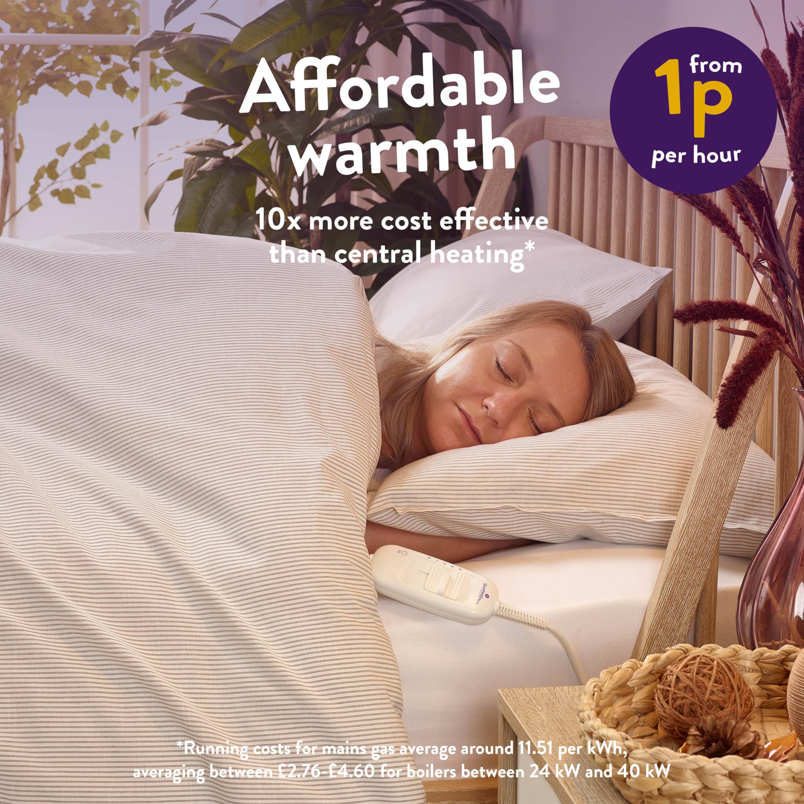 Slumberdown Sleepy Nights Electric Blanket King Size - Warm u0026 Cosy 3-Heat  Settings Heated Blanket for Bed with Sleep Safe Auto Shut off -  Comfortable, Easy Fit Straps, Machine Washable (142cm x