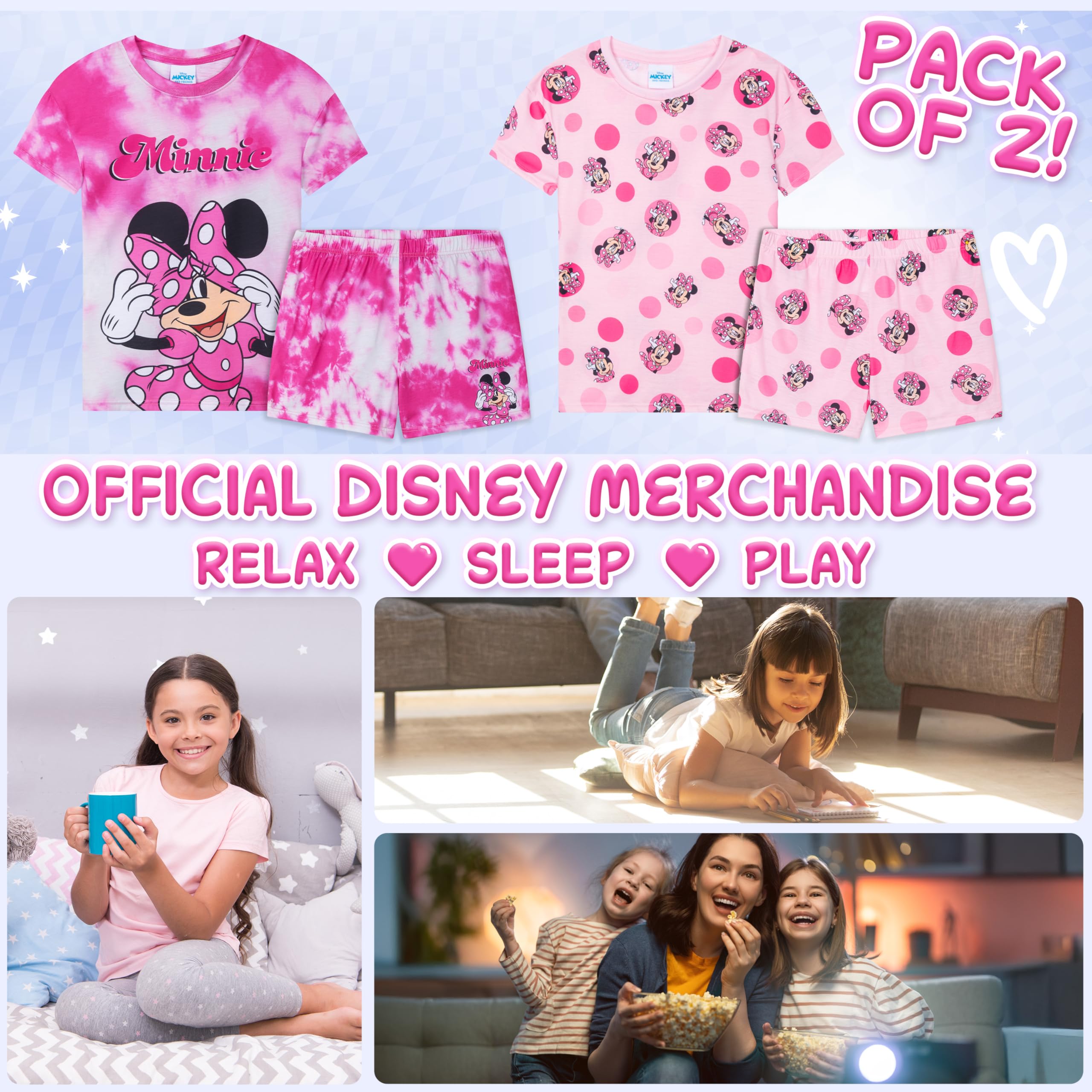Get Trend Lot 2 Ensembles de Pyjama Fille et Ado Court Ensemble Fille Vêtement de Nuit Pyjamas Été Tenues Détente Idée Cadeau