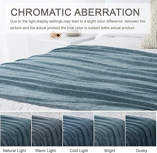 Miniatura 6 de Manta de felpilla para sofá, 50 x 60 pulgadas, manta suave y acogedora con borlas con flecos para cama, sofá, silla, manta decorativa de punto