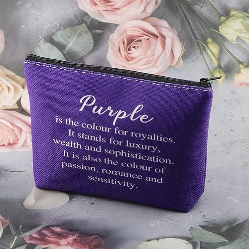 Miniatura 2 de XYANFA Bolsa de maquillaje morada para regalo de amante morado, regalo de cumpleaños para niña, bolsa de cosméticos morada, bolsa de cremallera