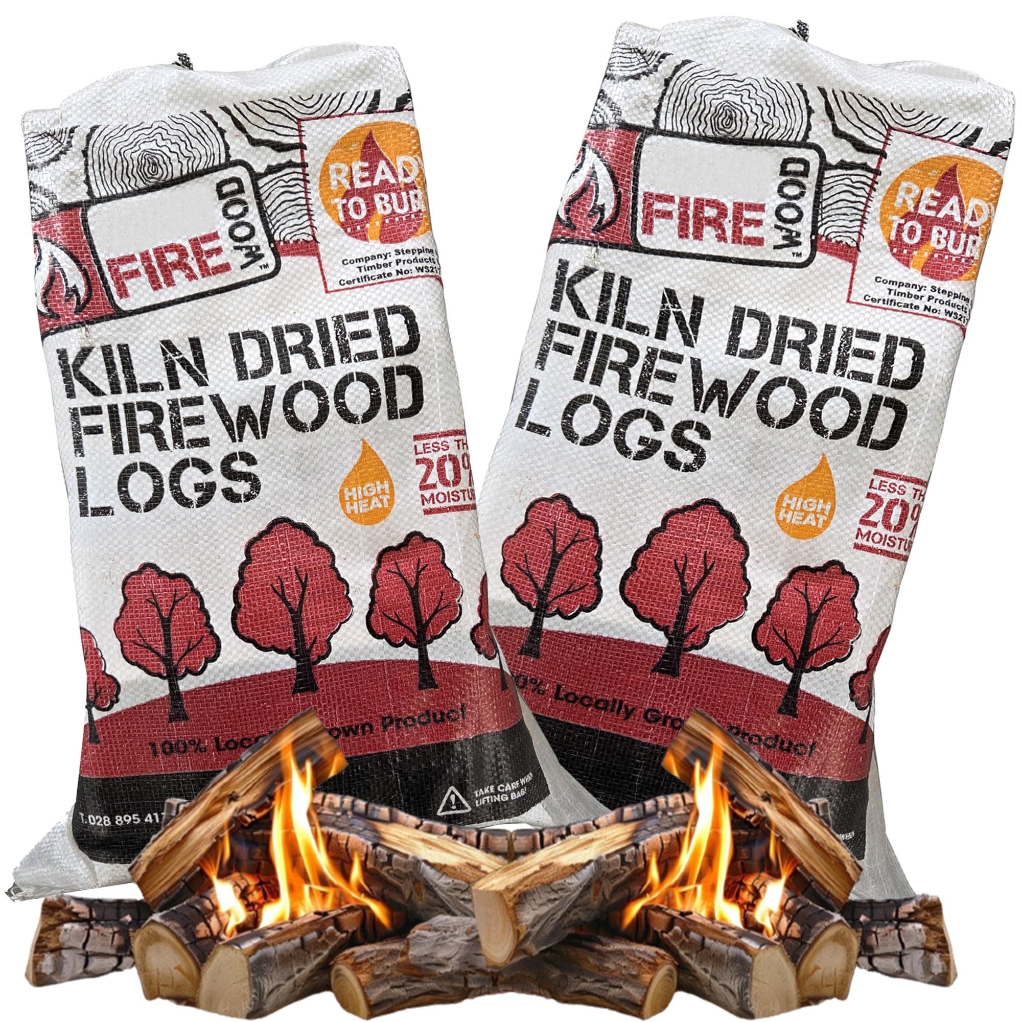 Storm Trading Group 3 Bags Softwood Kiln Dried Firewood Logs Ready To Burn Easy To Light For Outdoor Open Fire Pits, Wood Burners, Coal Stoves & Log Burners (3 Bags)