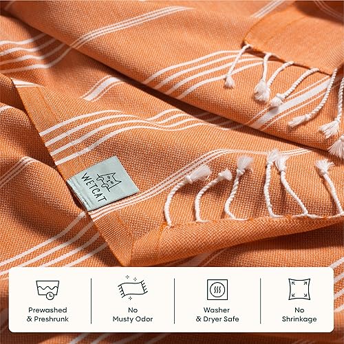 Miniatura 5 de WETCAT Toalla de playa turca de gran tamaño (38 x 71 pulgadas), 100% algodón turco, fabricada en Turquía, sin arena, extra grande, ultrasuave, de