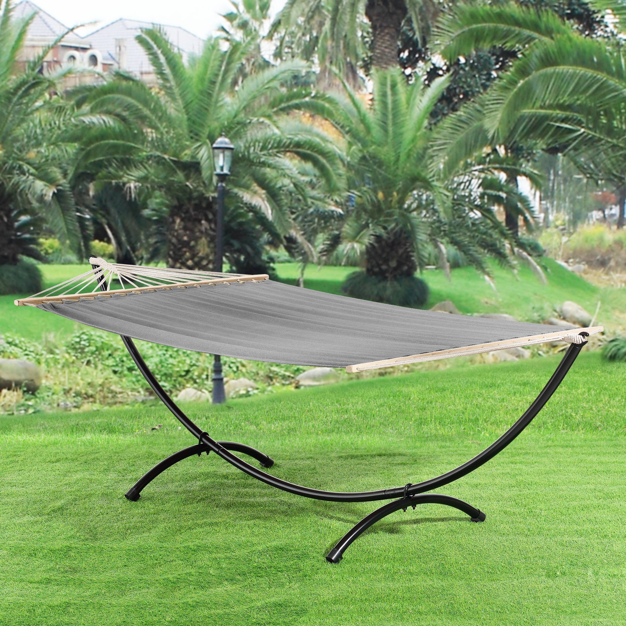 casa.pro XXL Hngematte mit Gestell grau 150 x 300 cm Hngesitz  Hngeschaukel Hngematte : Amazon.de: Garten