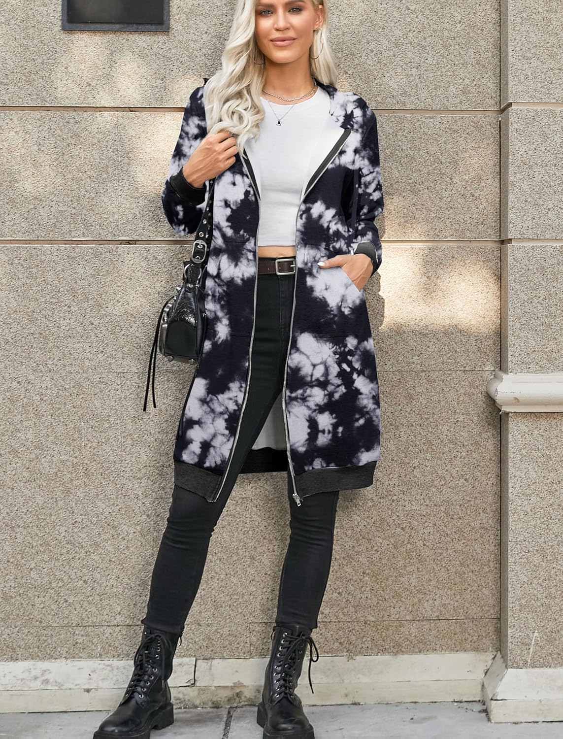 ELESOL Women Casual Zip up Fleece Hoodies Tunic Sweatshirt Long Hoodie Jacket S-XXXL - Image 4