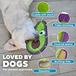 Outward Hound Tough Skinz Durable Squeaky Dog Toy with Two Tough Layers, Avocado, Green, Medium