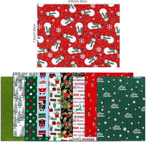 Miniatura 2 de Konsait 10 piezas de 8 x 10 pulgadas al azar de tela multicolor multicolor de retazos de algodón mixtos para coser acolchar manualidades, álbumes de