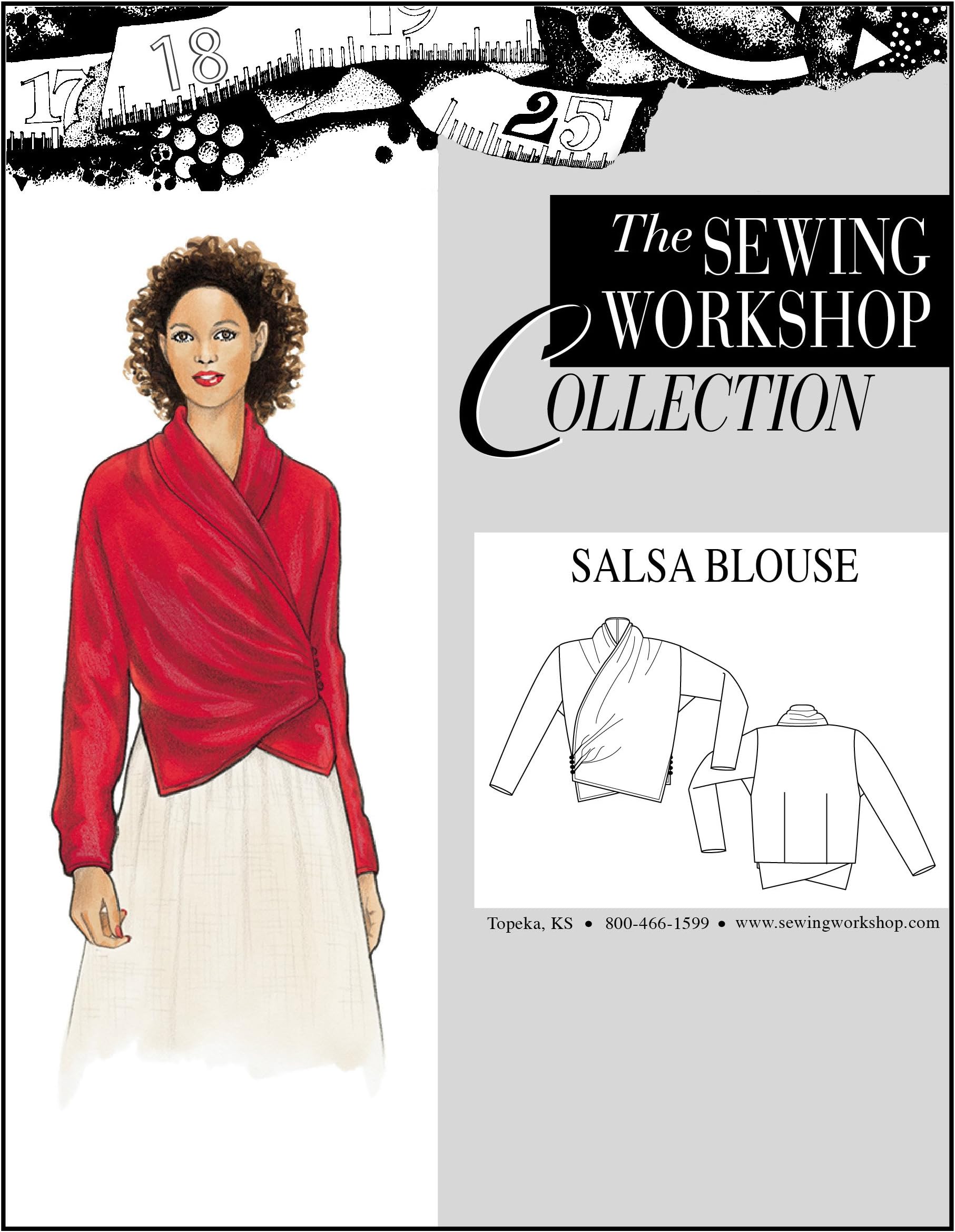 Salsa Blouse Sewing Template, Multi-Size