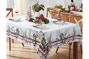 Home Bargains Plus Pine Berry Provence Christmas Fabric Tablecloth
