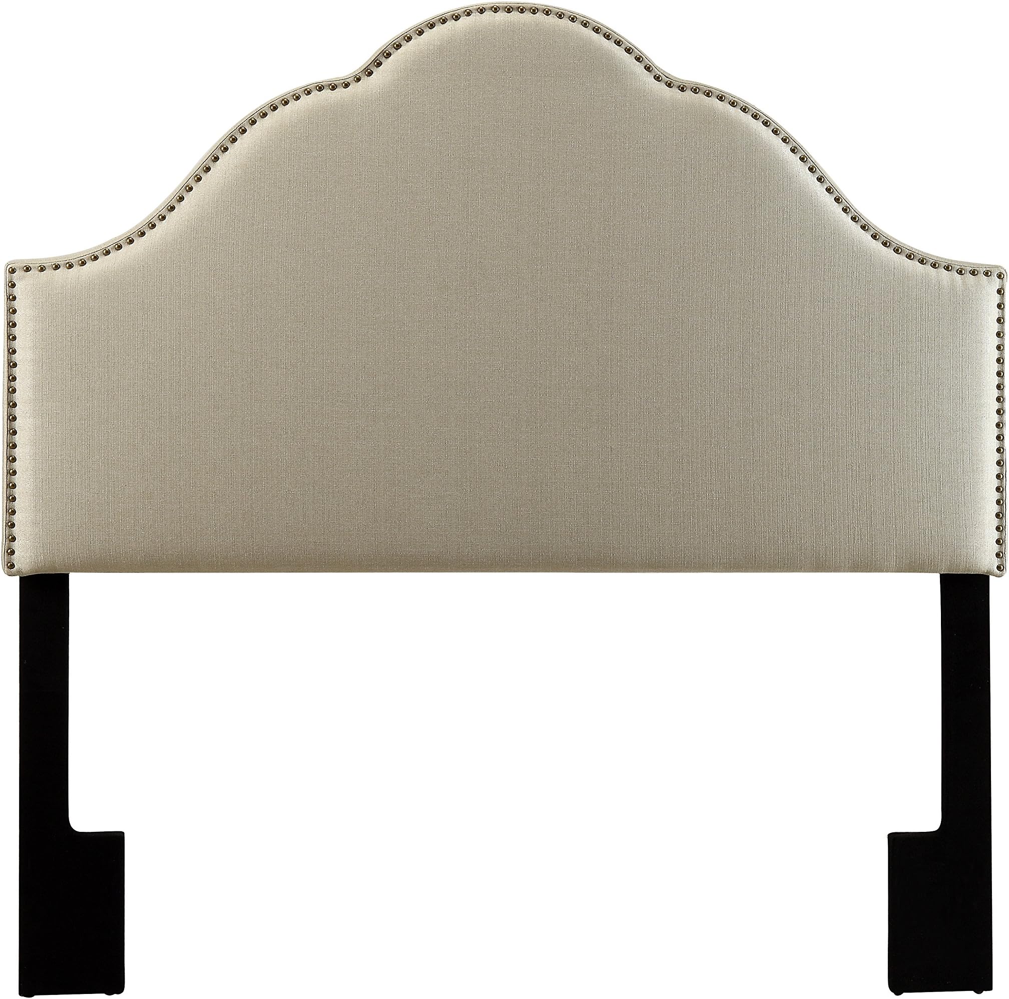Pulaski Glam Upholstered Headboard, Queen, Tuxedo Oatmeal White