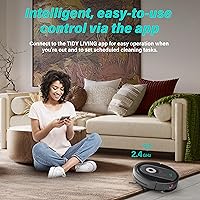 Vista 6 de Robot aspirador y trapeador combinado, 4000 pa automático con tanque de agua y cubo de basura, robot de aspiradora inteligente de carga automática