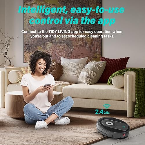 Miniatura 6 de Robot aspirador y trapeador combinado, 4000 pa automático con tanque de agua y cubo de basura, robot de aspiradora inteligente de carga automática