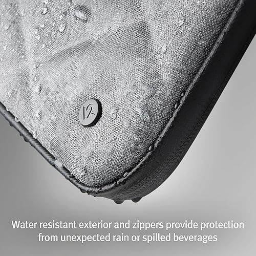 Miniatura 4 de Twelve South SuitCase - Funda rígida protectora a medida con bolsillo interior y asa de piel para MacBook Pro M1 de 14 pulgadas, color gris oscuro