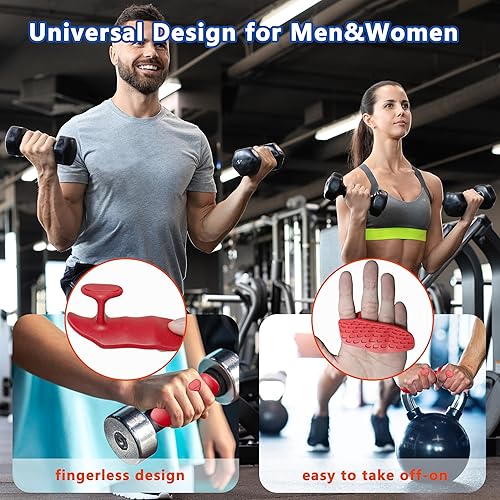 Miniatura 3 de Agarres de silicona para levantamiento de pesas, guantes de entrenamiento para hombres, agarre antideslizante para entrenamiento de gimnasio para