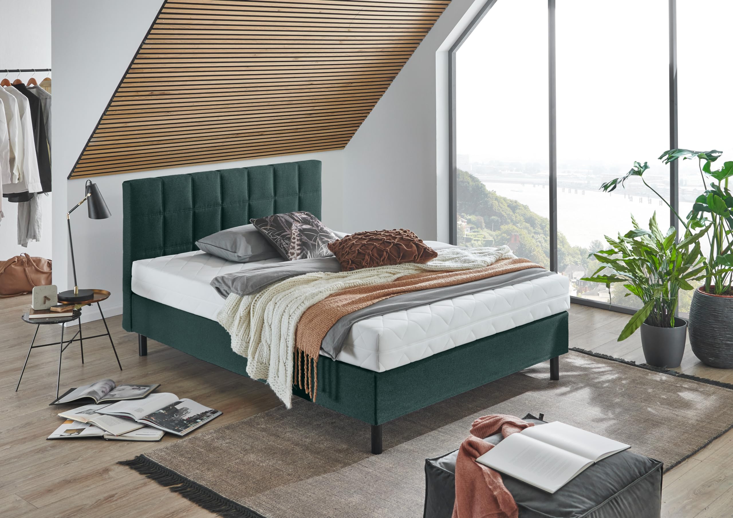 Atlantic Home Collection Letto da boxe Nikola con materasso TFK H3, verde, 120 x 200 cm