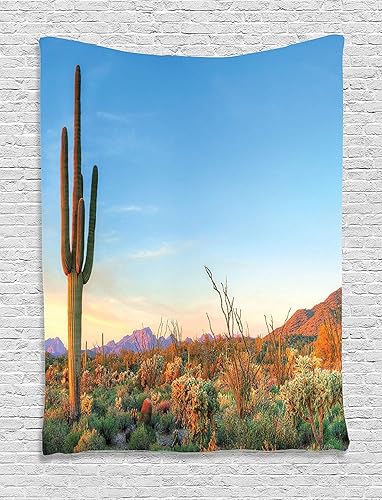 Miniatura 256 de Ambesonne Tapiz de naturaleza, silueta de oso salvaje en el bosque de la selva en la noche oscura, ilustración para colgar en la pared para Verde