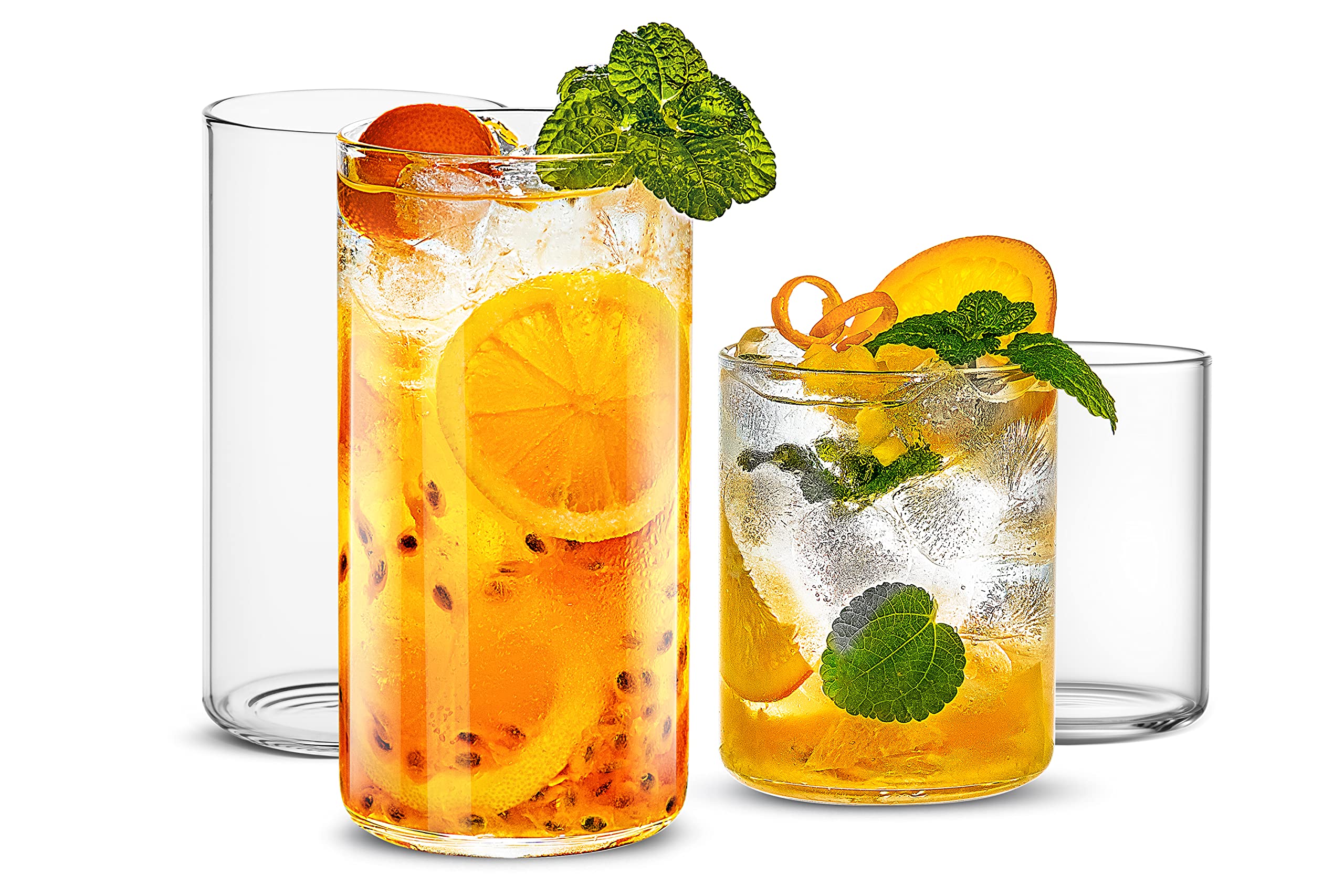 Amazon.com | LUXU Drinking Glasses 15 oz Set of 2,Thin Highball