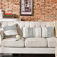 Vista 6 de AmHoo - Fundas de almohada de 18 x 18 pulgadas con borlas, fundas de almohada decorativas tejidas con textura de chenilla estilo boho para sofá