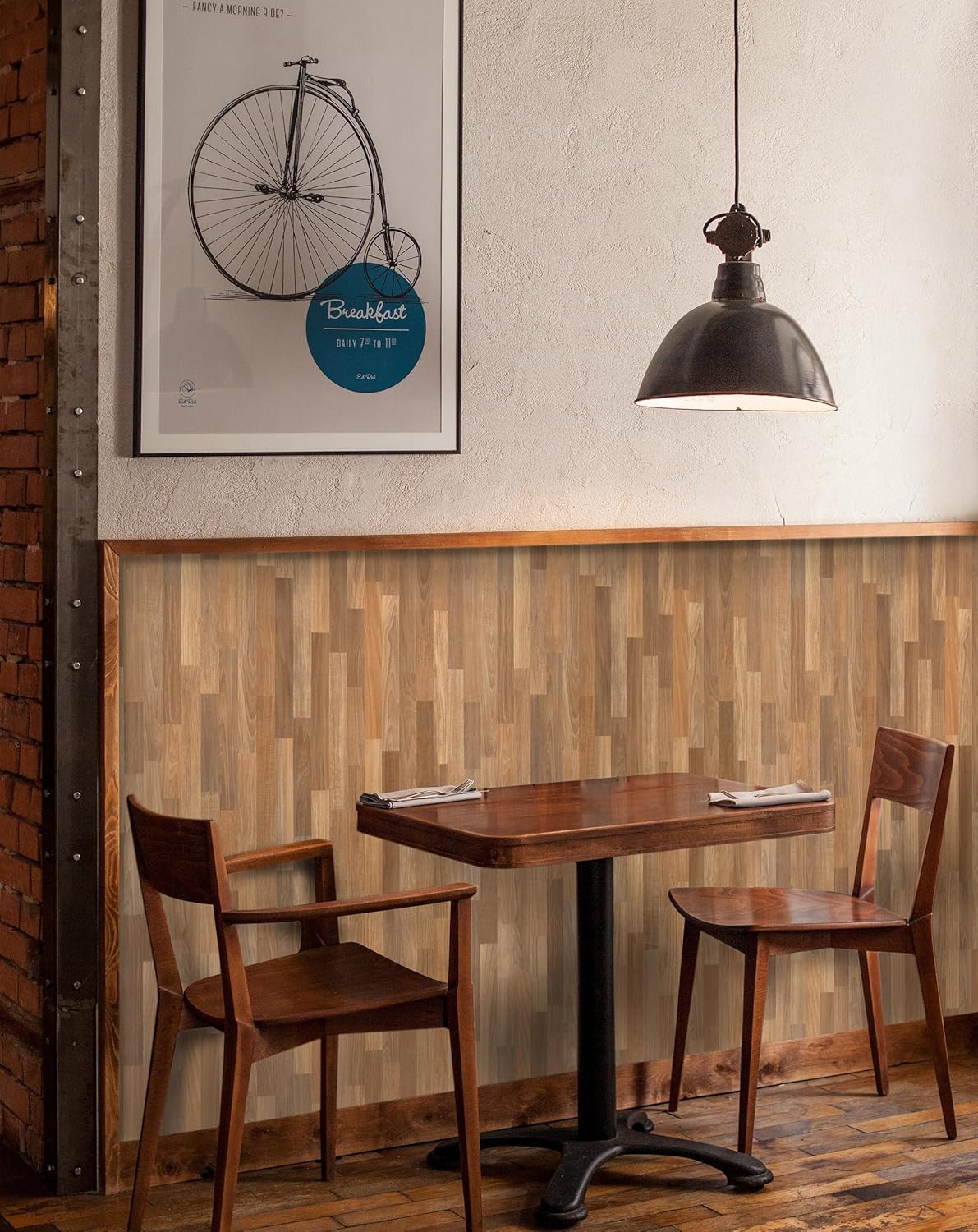 MelunMer Wood Peel and Stick Wallpaper Wood Grain Contact Paper for Cabinets Self Adhesive Removable Wallpaper Faux Wooden Contact Paper for Countertop Decorative Planks Panel 393 in L 15.7 in W