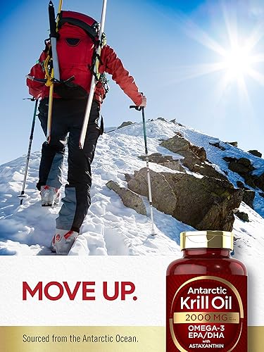 Miniatura 7 de Aceite de krill antártico 2000 mg 120 cápsulas blandas  Omega-3 EPA DHA con suplemento de astaxantina procedente de krill rojo  Máxima resistencia