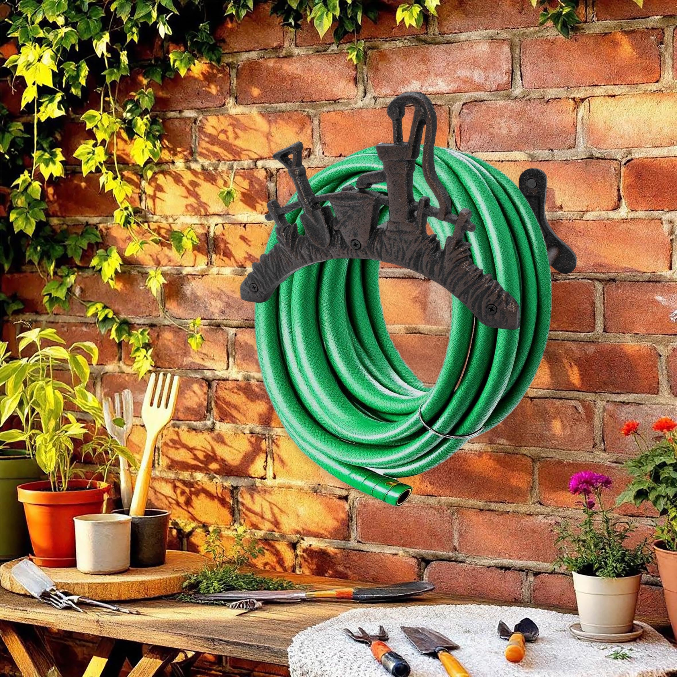 Gancio per tubo da giardino - Supporto per irrigazione a parete
