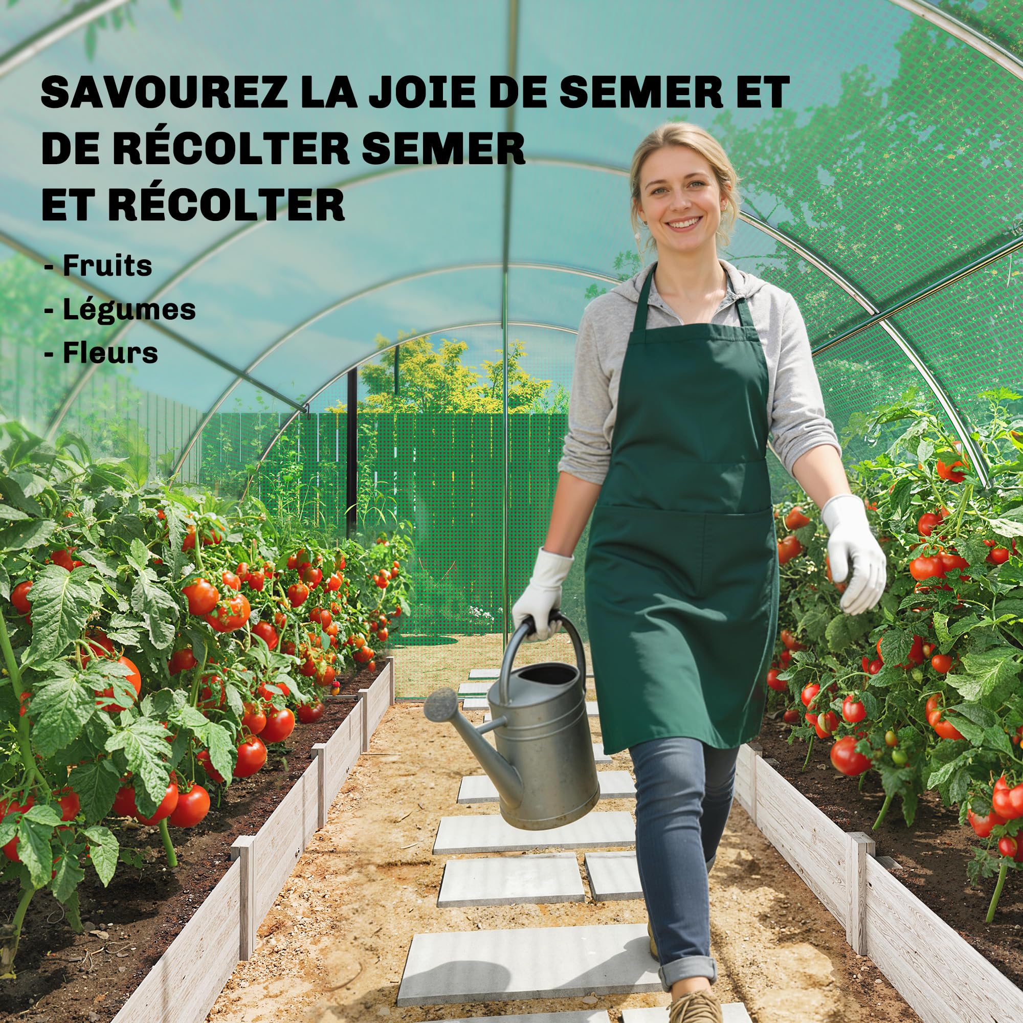 Outsunny Serre Tunnel de Jardin 12m², Serre de Jardin Tunnel 295x400x200cm avec Cadre en Acier galvanisé, 2 Portes et 8 fenêtres avec moustiquaires pour extérieur bâche PE Haute densité 140 g/m² Vert