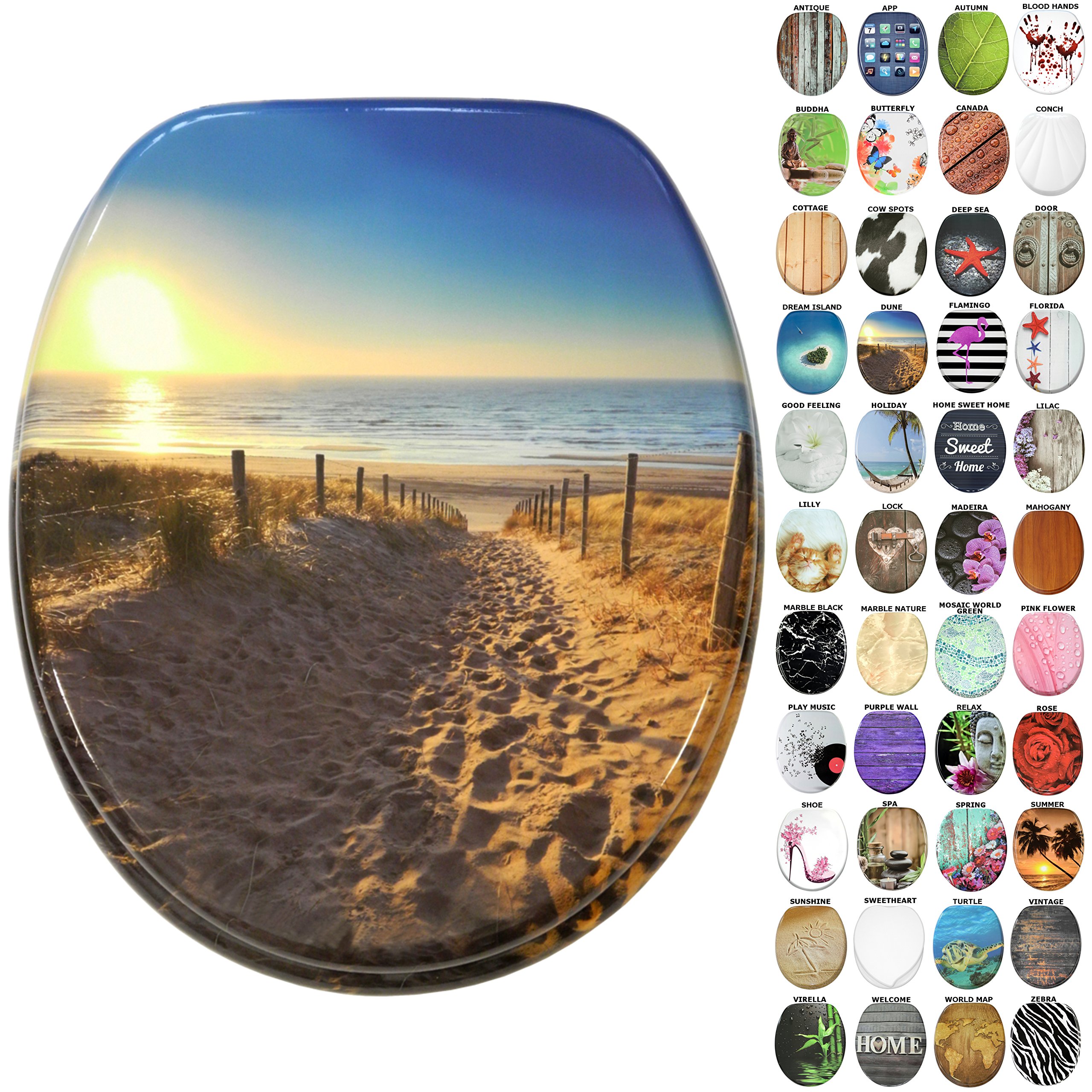 Sanilo Dune Toilet Seat, Great Range Of Colorful Toilet Seats, Stable Hinges, Easy To Mount (Dune)