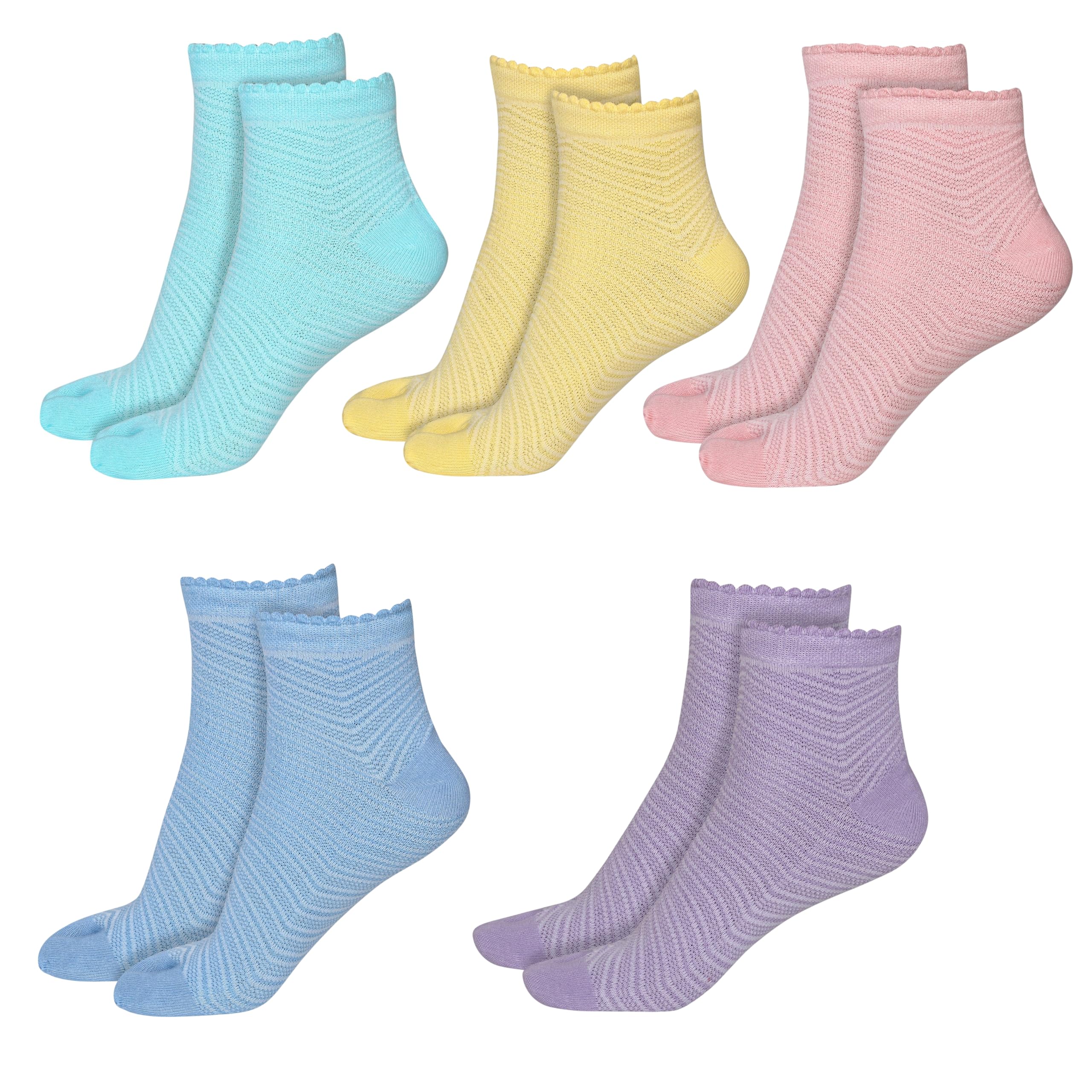Women Cotton Thumb Socks Pack of 5 | Ankle Length Socks for Women & Girls | Soft Breathable Stretchable Daily Wear Socks-picture-10