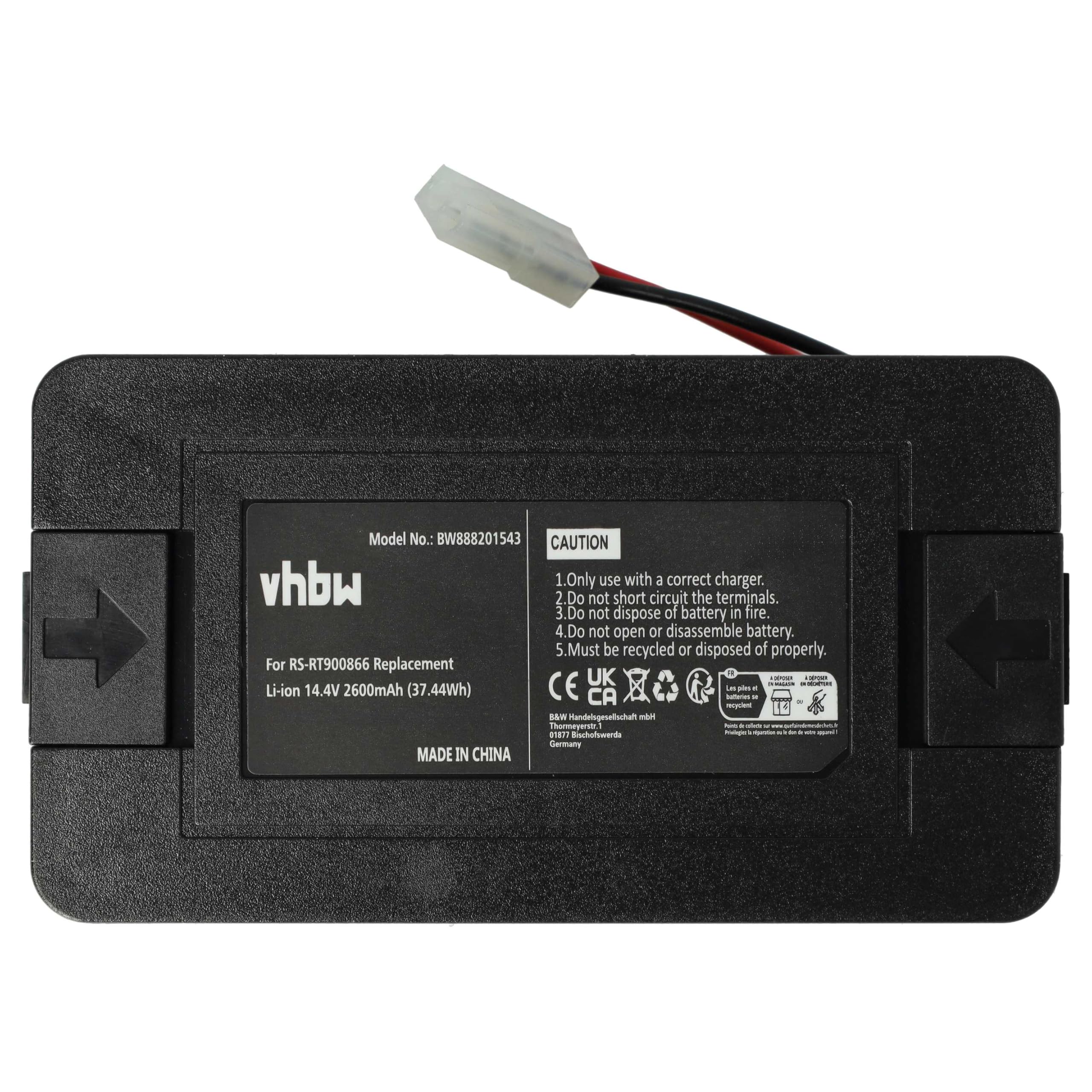 vhbw batteria compatibile con Rowenta Smart Force Essential Aqua RR6971, RR6971WH home cleaner Nero (2600mAh, 14,4V, Li-Ion)