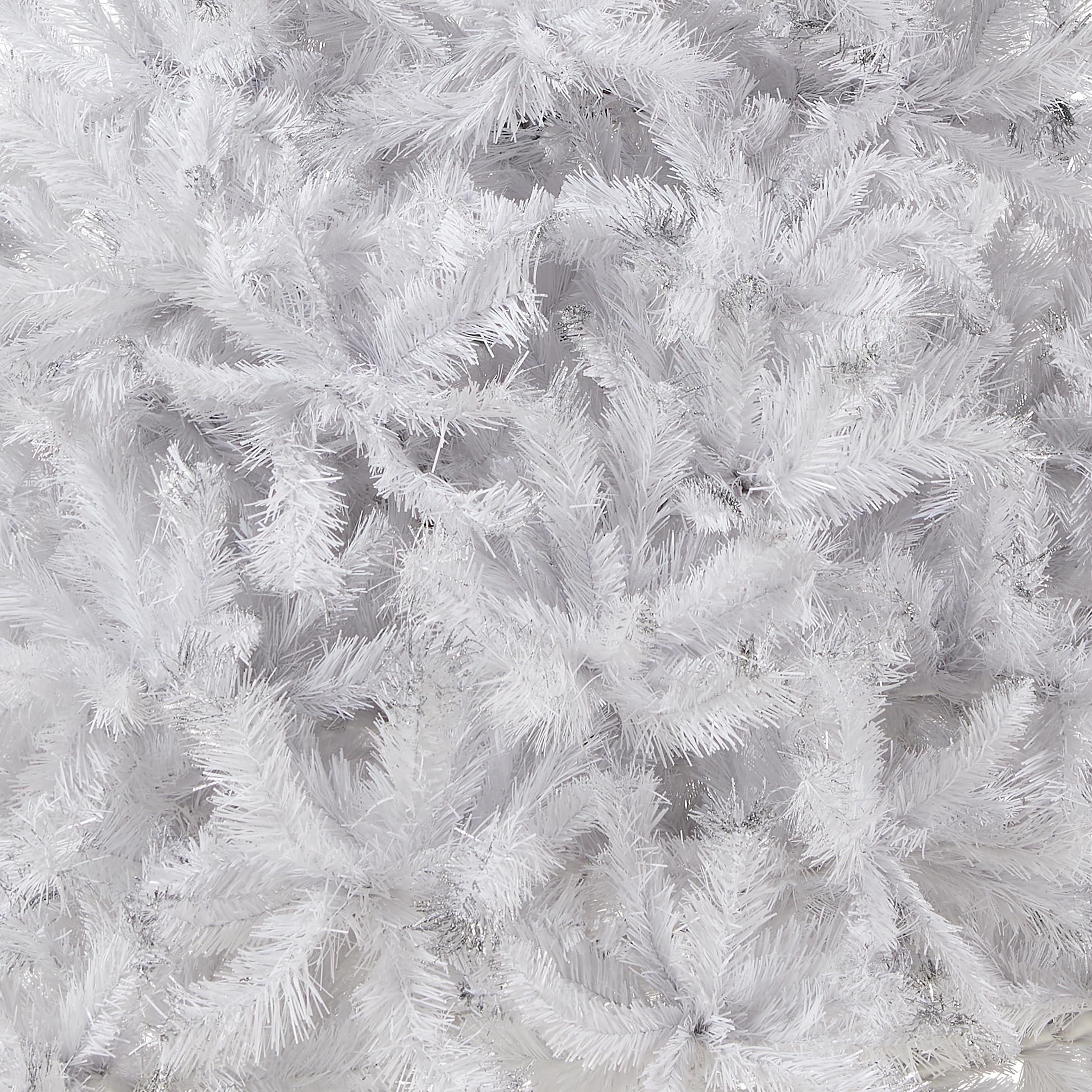 National Tree Company Artificial Christmas Tree | Includes Stand | White With Silver Glitter | Winchester White Pine - 7.5 ft