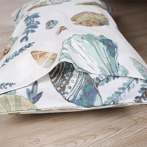 Miniatura 6 de FADFAY Juego de edredón de playa tamaño individual, 3 piezas, edredón de verano costero oceánico, 100% tela de algodón con relleno interior de