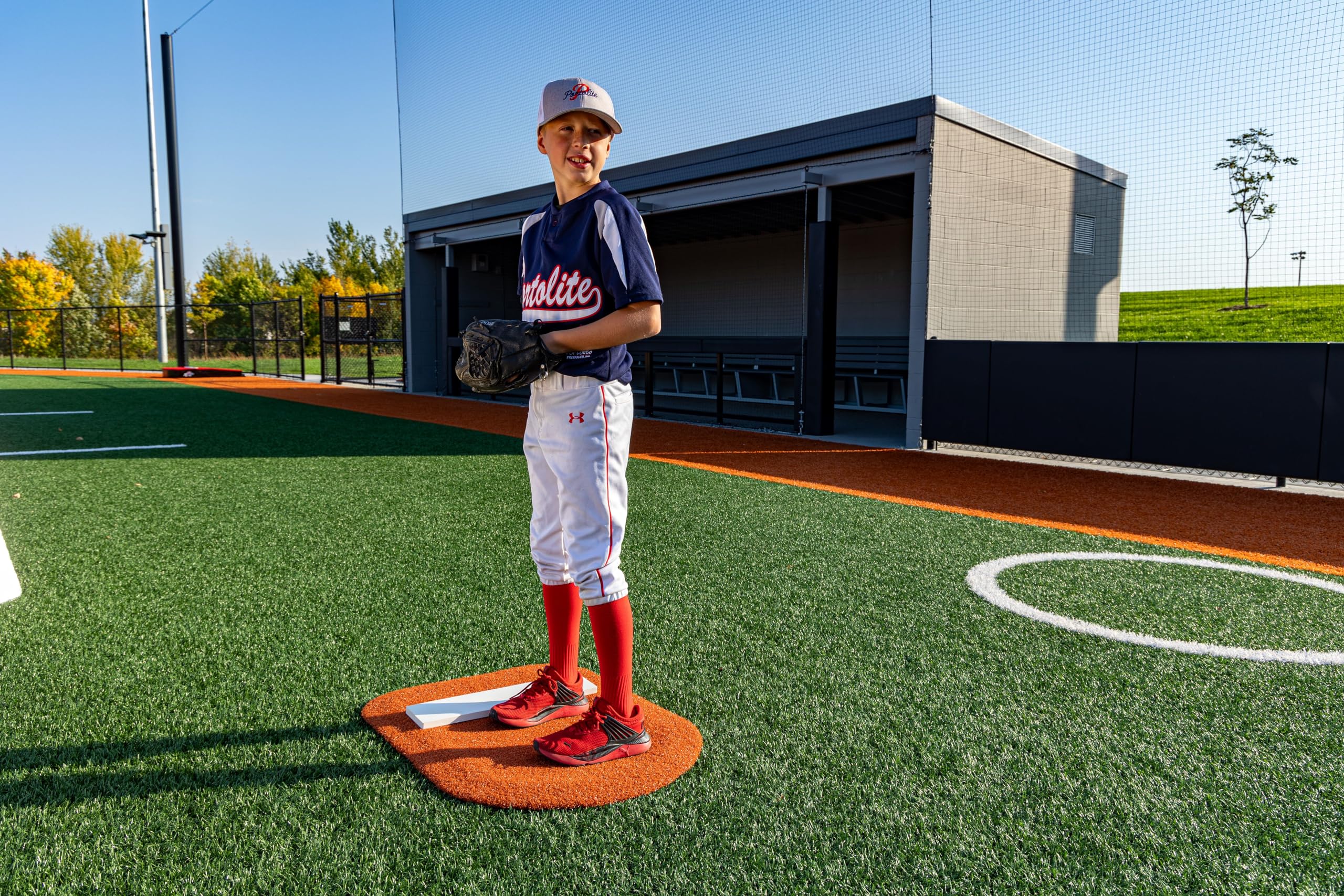 Portolite - Short Spiked Baseball Pitching Mat - One-Piece - Baseball Mats
