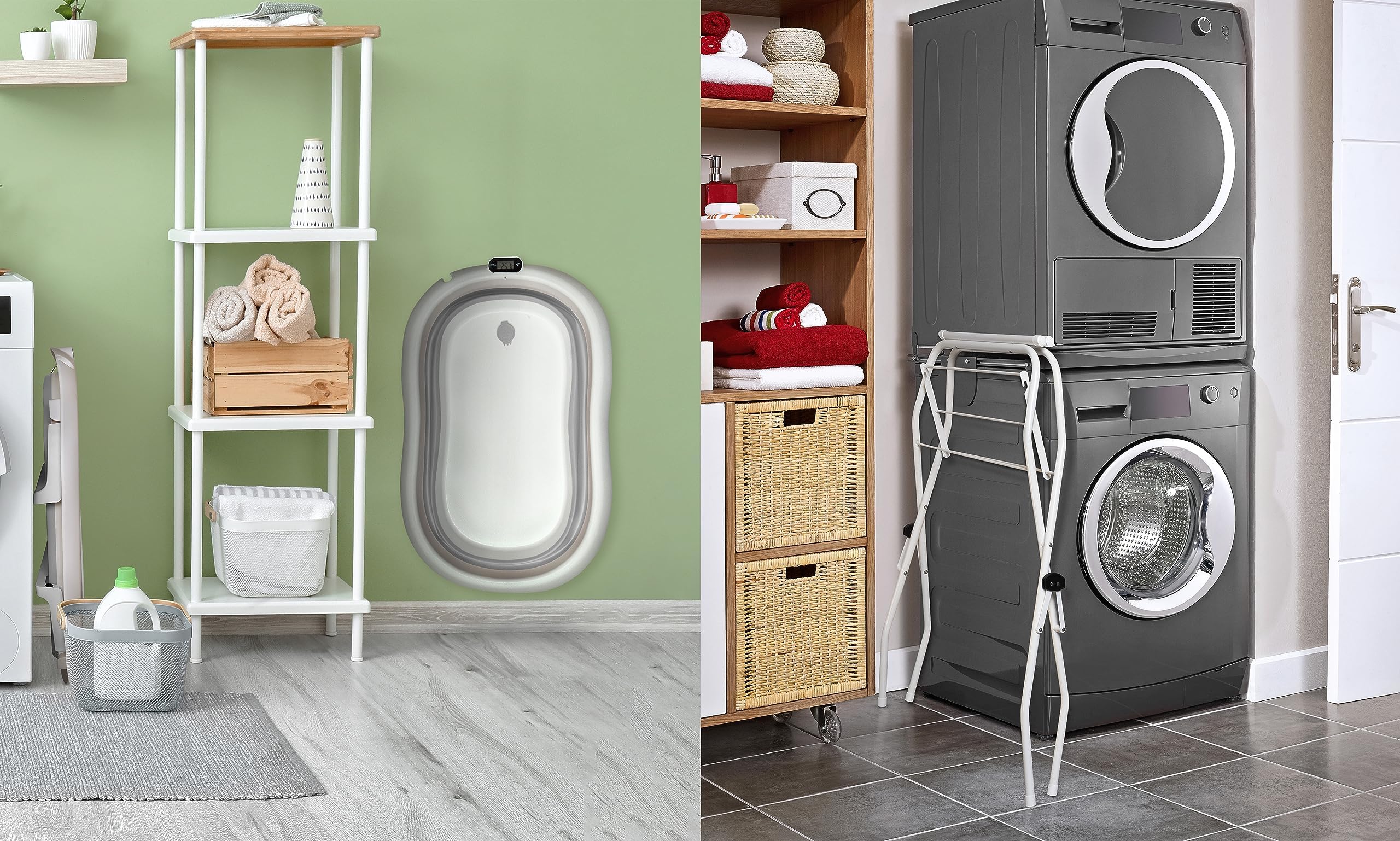 Pieghevole Vaschetta Bagnetto Neonato con Supporto 80cm - Vasca da Bagno Bambini 1-3 Anni con Termometro Incorporato e Tubo di Scarico - Offri il massimo comfort al tuo bambino