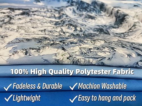 Miniatura 5 de Loccor Tapiz de Montaña de Invierno 179x118 Pulgadas Escena de Pinos Blancos Arte de Pared Decoración del Hogar para Dormitorio, Sala de Estar