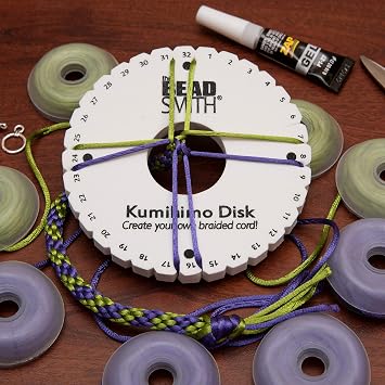 The Beadsmith Round Kumihimo Disk, 6 inch Diameter, 3/8 Thick Dense Foam, Jewelry Tools for Braiding, 1 disks