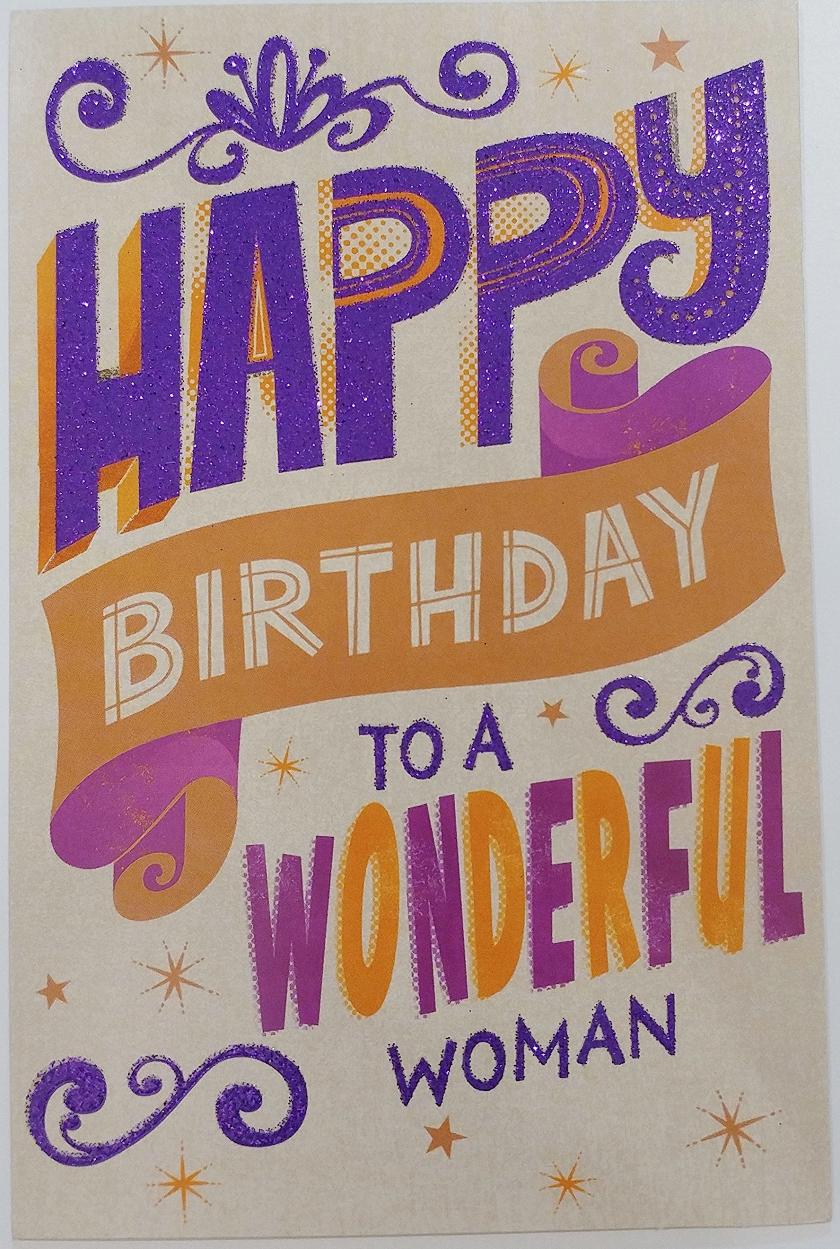Happy Birthday To A Wonderful Woman Happy Birthday To A Wonderful Woman Greeting Card For Her : Amazon.co.uk:  Stationery & Office Supplies