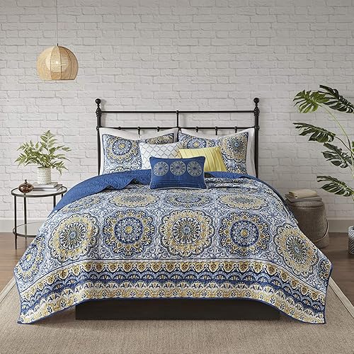 Miniatura 9 de Colcha moderna Madison Park diseño clásico para todo el año colcha transpirable set de cama ligero fundas a juego almohada decorativa tamaño King