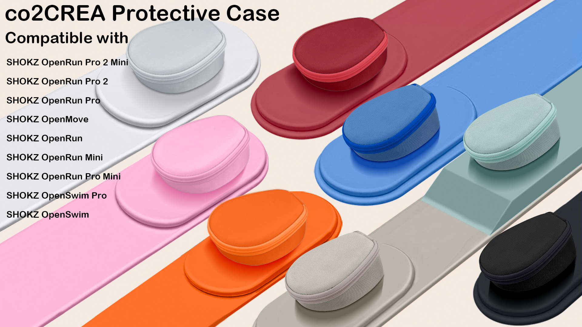Amazon.com: co2CREA Hard Case for SHOKZ New OpenRun Pro 2/1/Mini