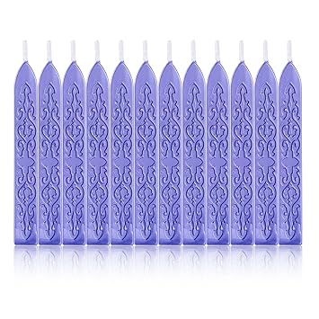 Yoption 12 Pcs Sealing Wax Sticks with Wicks, Antique Metallic Purple Totem Fire Manuscript Seal Wax for Wax Seal Stamp (Metallic Purple)