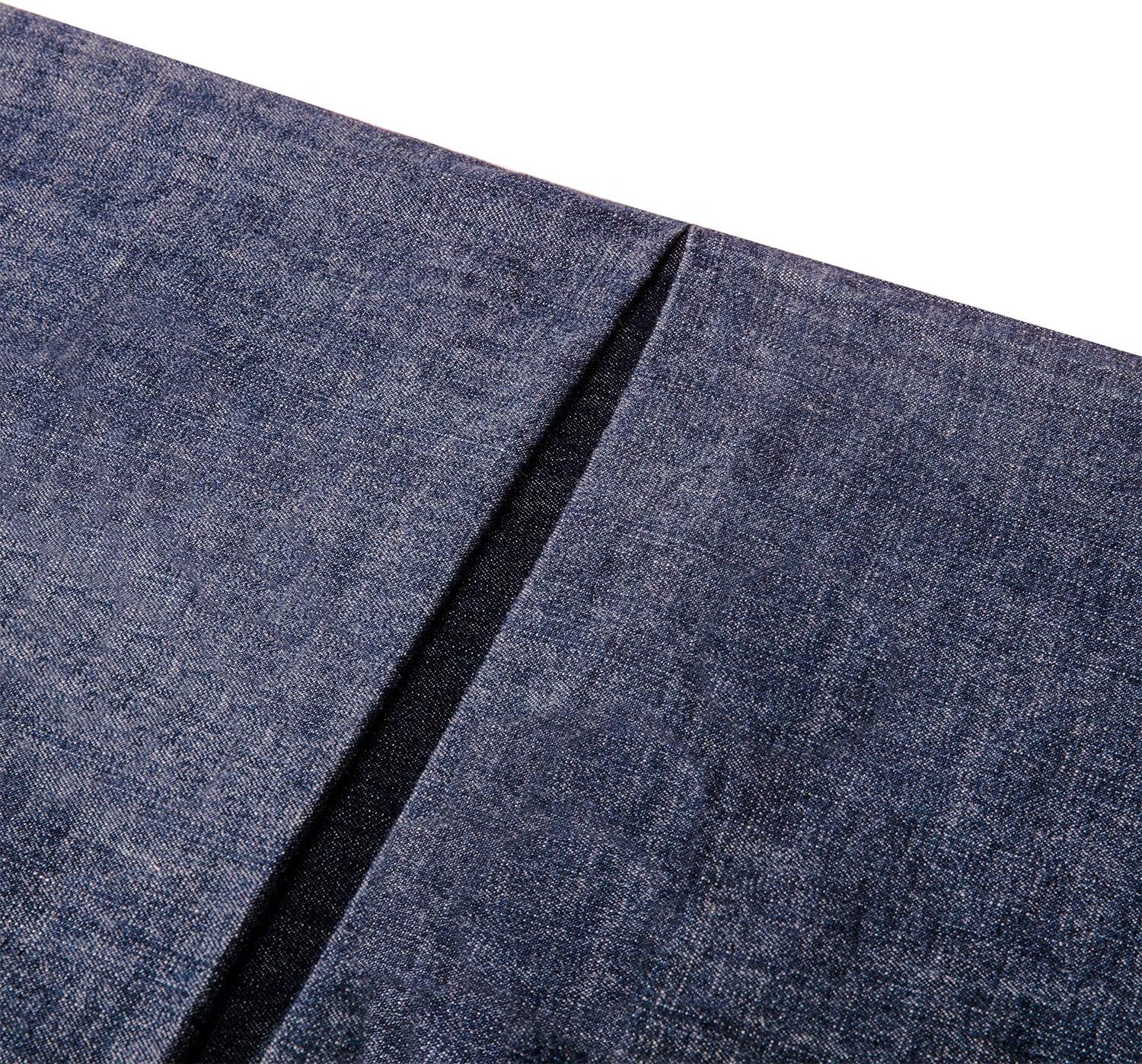 Elegant Life Home Cotton Yarn Dyed Washed Denim Bed Skirt/Dust Ruffle – 18 Inch Tailored Drop (King 78'' x 80'' + 18'' Dark Blue 1 PC)