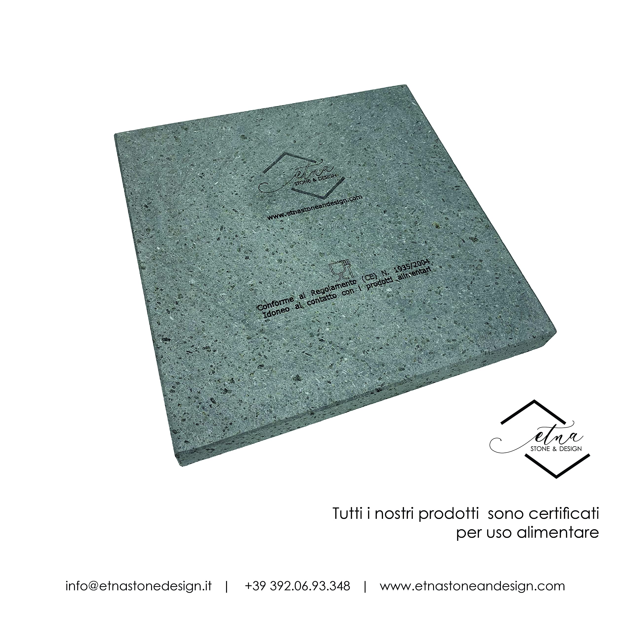 LAVA GRILL III Sartén piedra volcánica del Etna de 3 cm. PLACA LEVIGADA PARA HORNO Y BARBACOA COCCIÓN CARNE, PESCADO, VERDURAS Y PIZZA Etna Stone & Design (M)