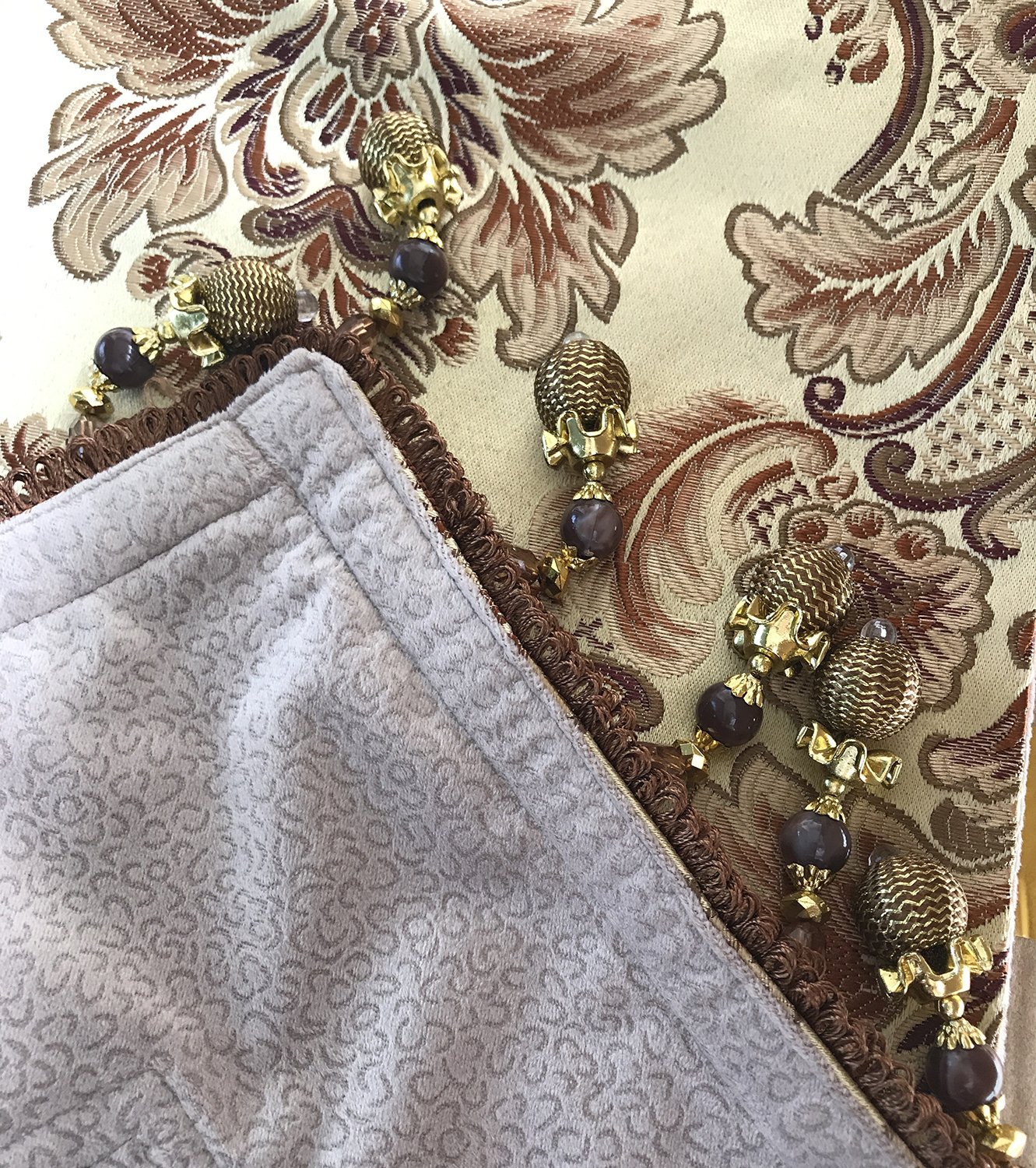 Sandalo con tacco Dway Cotone ricamato con filo metallizzato e motivo Millefiori bianco e color