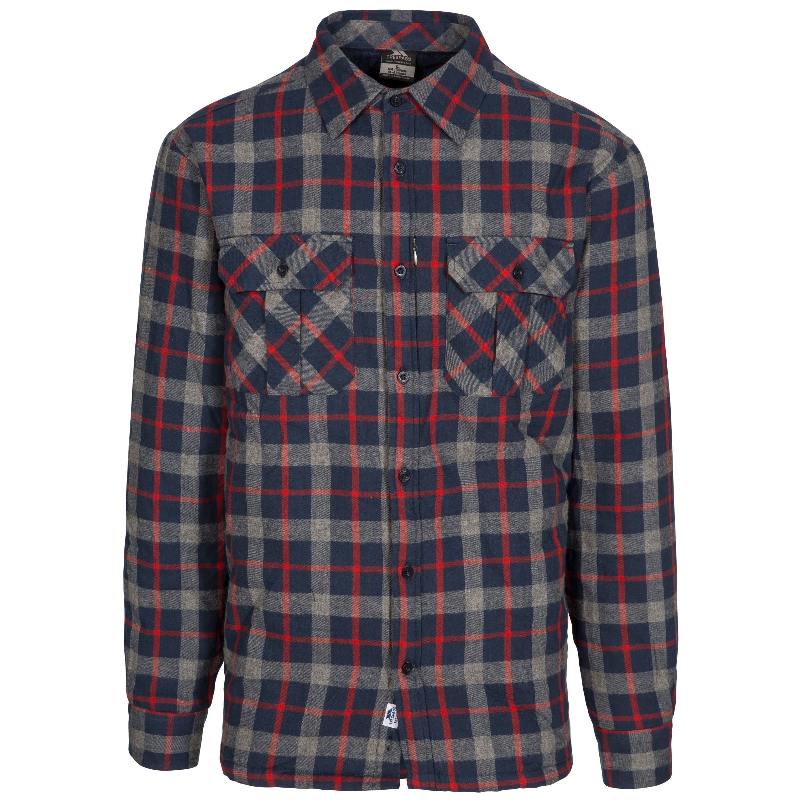 Trespass Rapeseed Mens Long Sleeved Check Shirt Casual Top