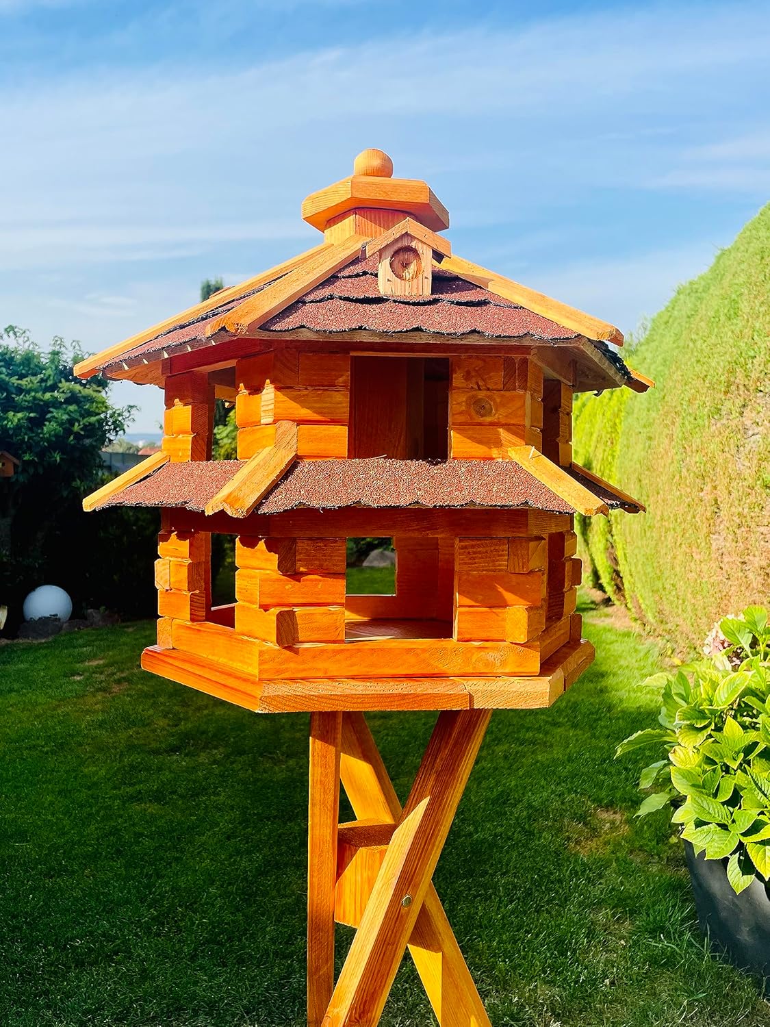 DARLUX Vogelvilla wetterfest von L bis XL Futterhaus Vogelhaus mit oder