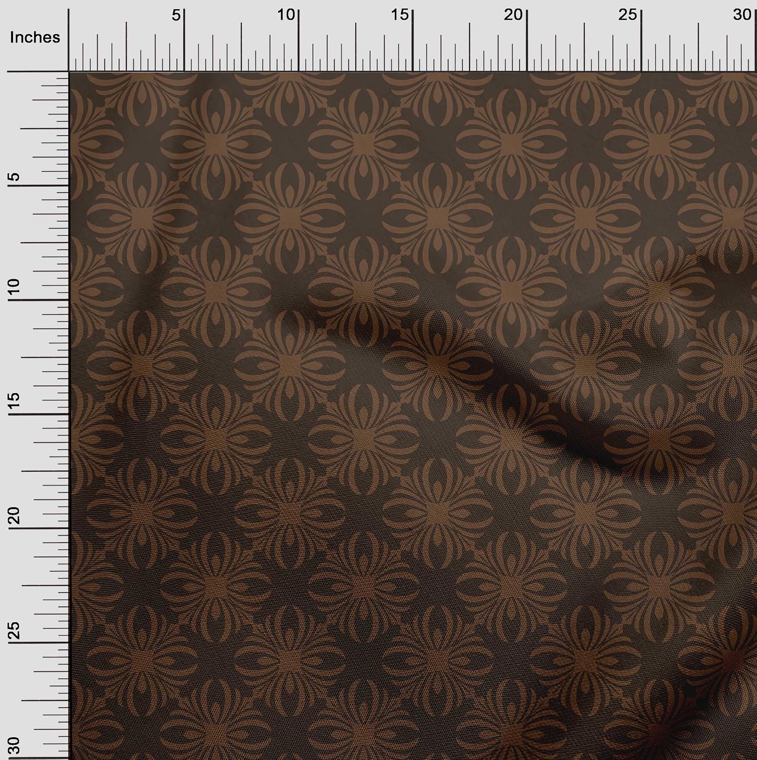 oneOone Cotton Flex Brown Fabric Asian Block Sewing Craft Projects Fabric Prints By Yard 40 Inch Wide-240