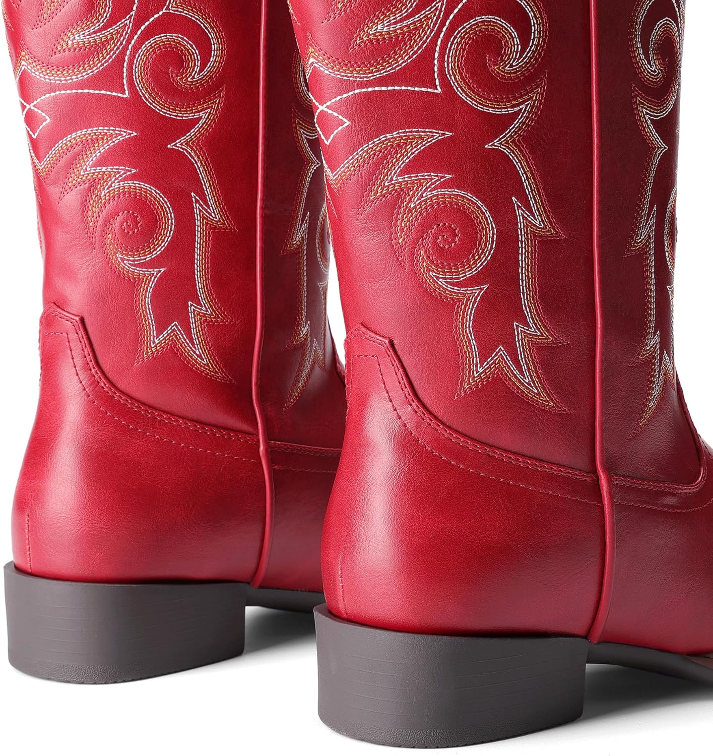 DREAM PAIRS Women's Cowboy Cowgirl Boots Embroidered Square Toe Mid Calf Western Boots Fashion Dress Chunky Low Heel Shoes for Theme Party Country Concert - Image 6