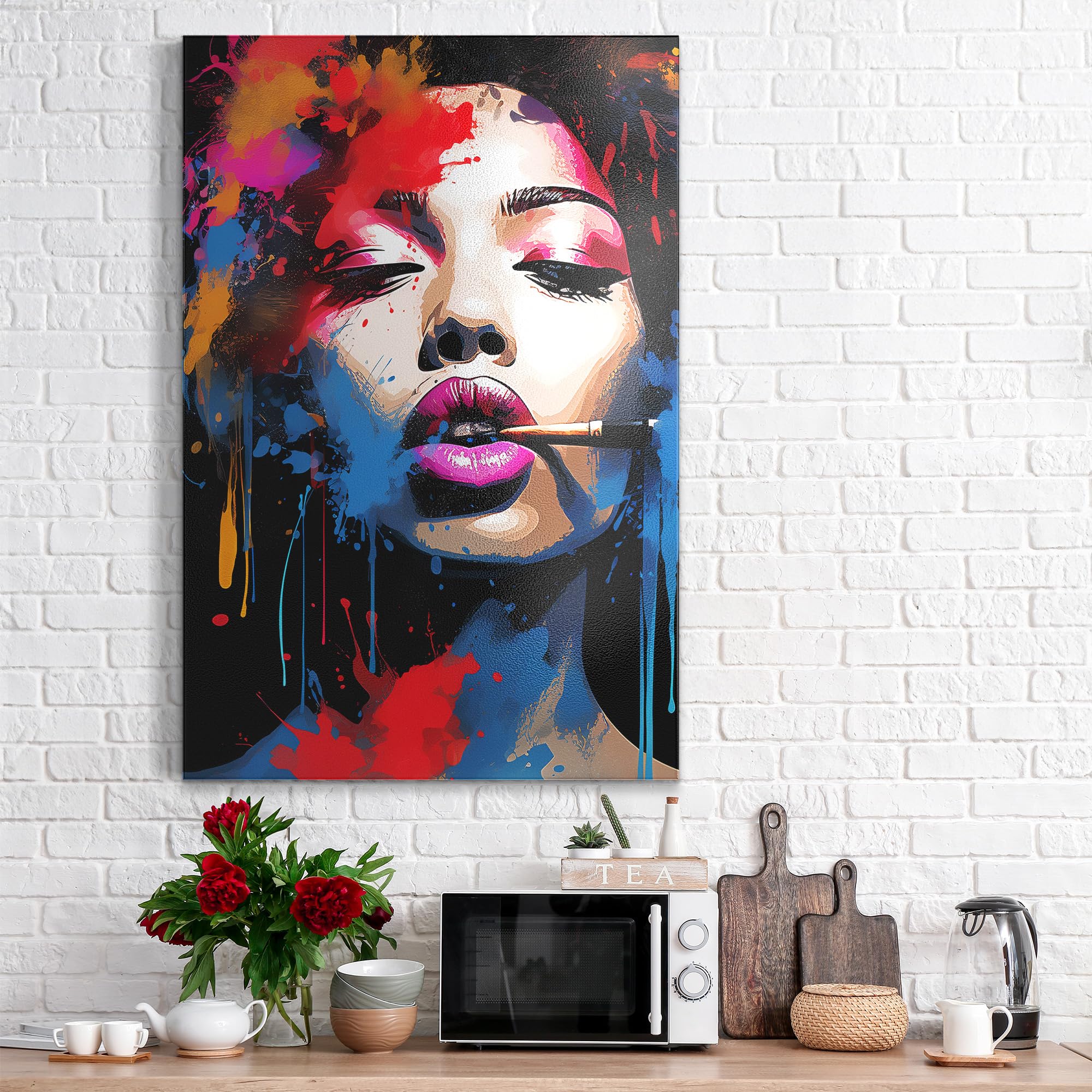Metalowa tablica magnetyczna, wymiary 60 x 90 cm, motyw "Poezja wizualna", tablica suchościeralna na wszystkie magnesy, tablica magnetyczna do kuchni i biura, designerska tablica do