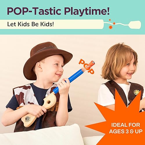 Miniatura 10 de Rifle de juguete de madera roja American Classic Durable-Fun-Pretend-Play No requiere baterías, hecho a mano en los Estados Unidos, juguetes